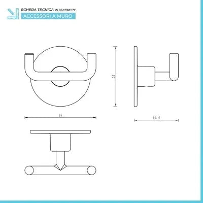 Set accessori a muro 5 pezzi in acciaio cromato e viti incluse  Idea