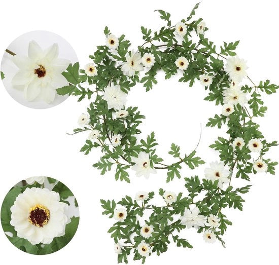 Slinghi di fiori artificiali bianchi 15 cm - Slinghi di Dahlia artificiali per decorazione di matrimonio - Giardino e interni