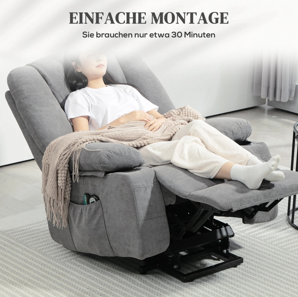 Poltrona relax elettrica con alzapersona, massaggio e calore