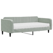 Divano letto | Sof¨¤ letto | Letto singolo con Materasso Grigio Chiaro 100x200 cm in Velluto