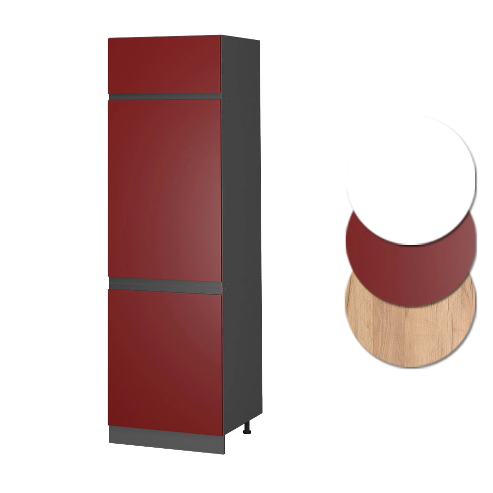 Armadio frigorifero R-Line Rosso/Antracite 60 cm Forma a J Vicco