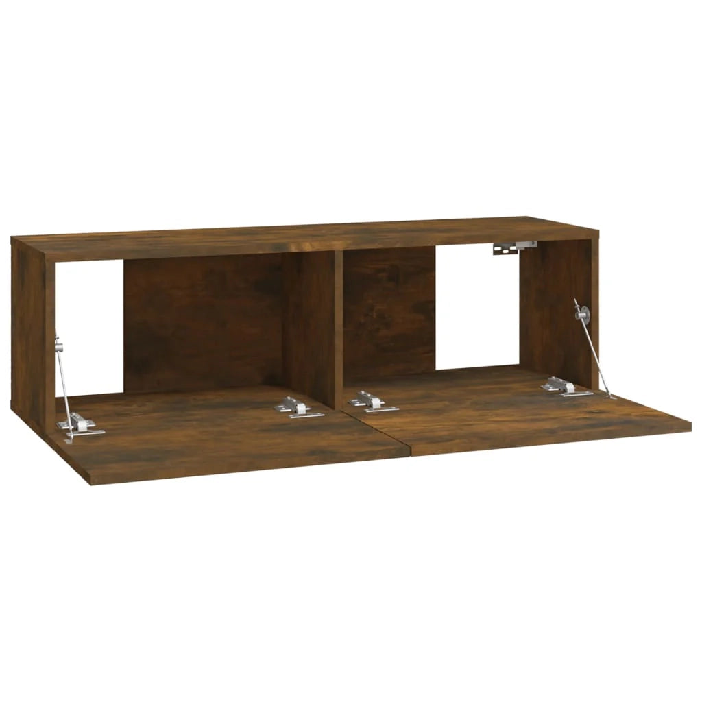 Mobile TV multimediale da parete mensola TV mobile TV sala da pranzo soggiorno camera da letto 4 pezzi rovere affumicato 100 x 30 x 30 cm marrone 02_0029077