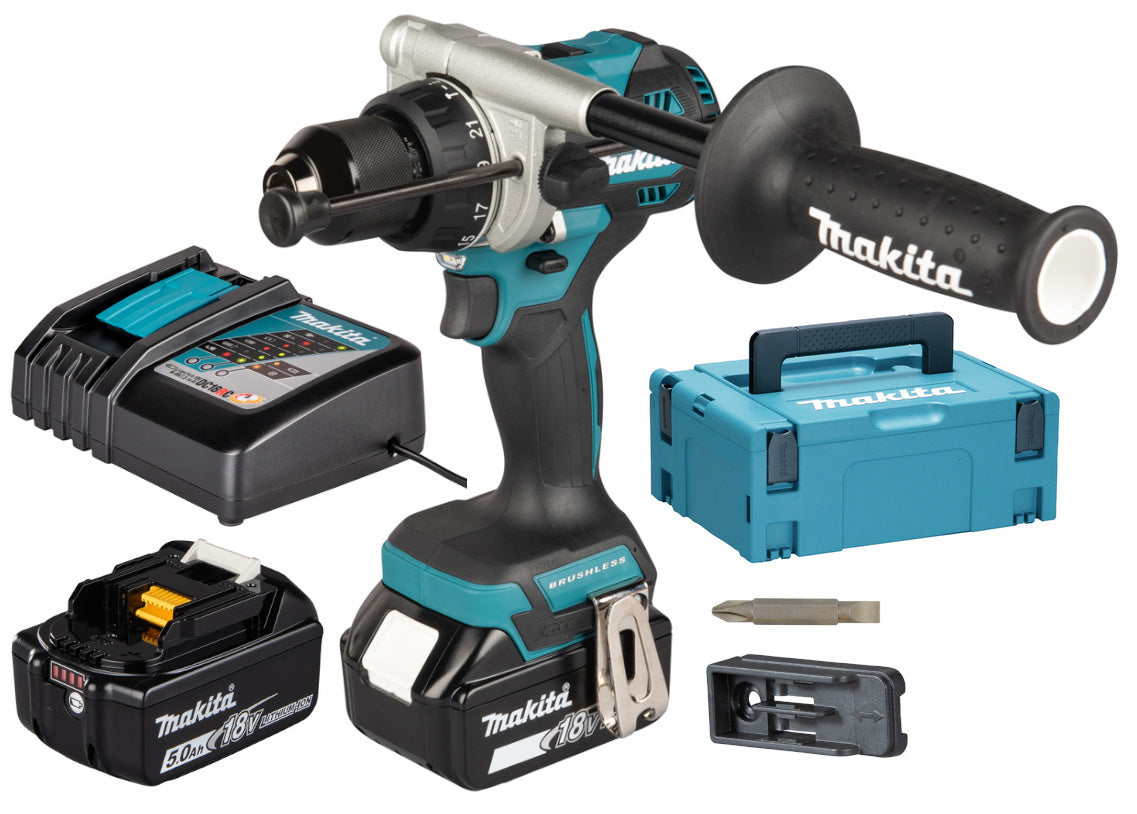 Makita DHP492RTJ – Trapano Avvitatore a Percussione 18 V LXT, 141 Nm 2 x 5 ah