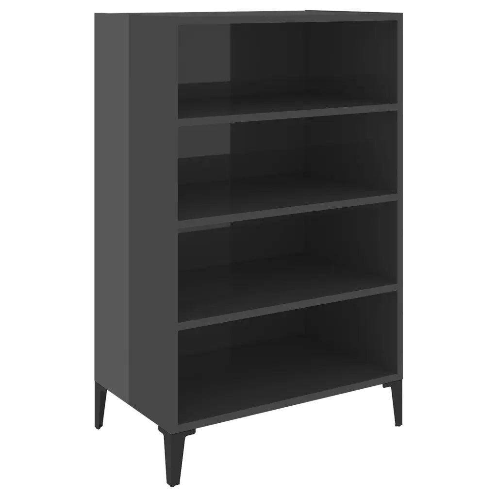 Credenza Grigio Lucido 57x35x90 cm in Legno Multistrato 806138