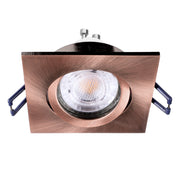 Faretto ad incasso LED 8W GU10 rame quadrato foro 70mm moderno orientabile luce soffitto corridoio soggiorno RAME 3000K