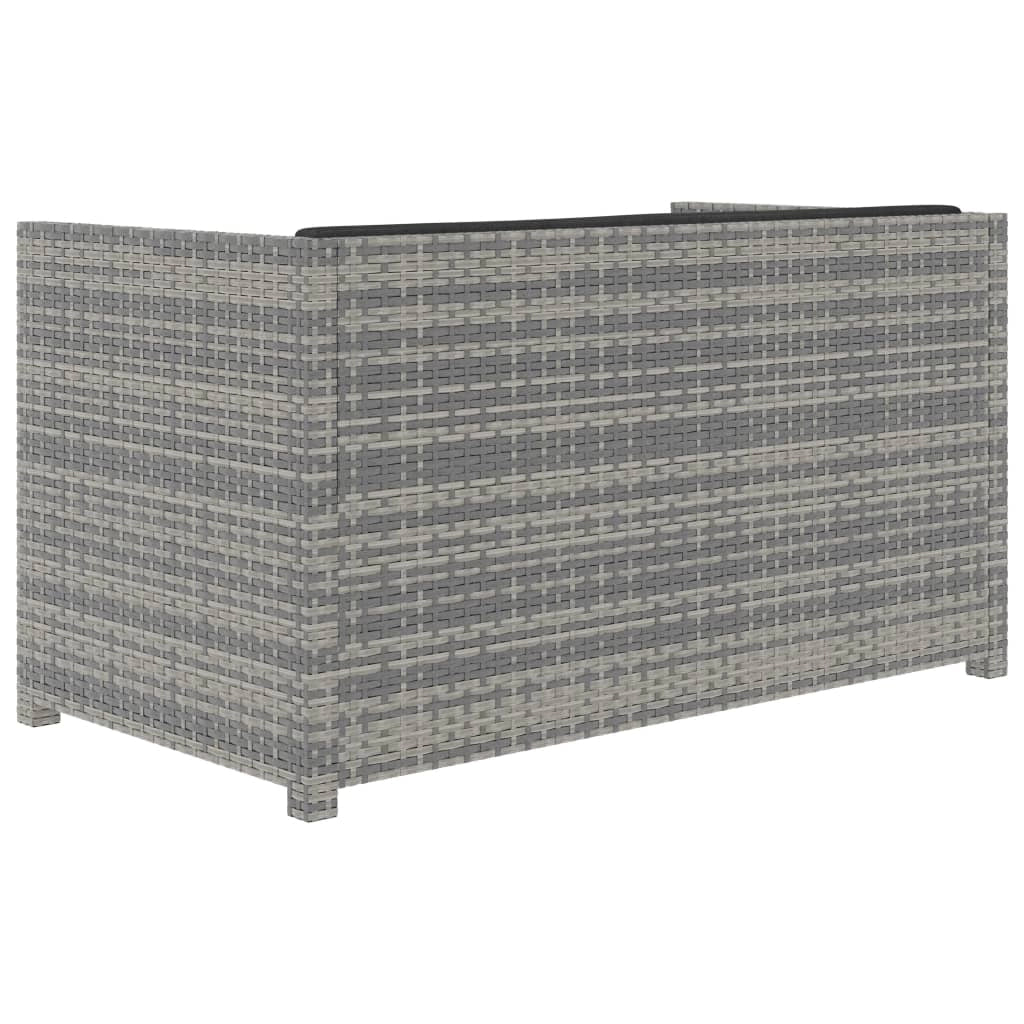 Set di mobili da giardino mobili da esterno 5 pezzi con cuscini resina intrecciata grigia 02_0016433