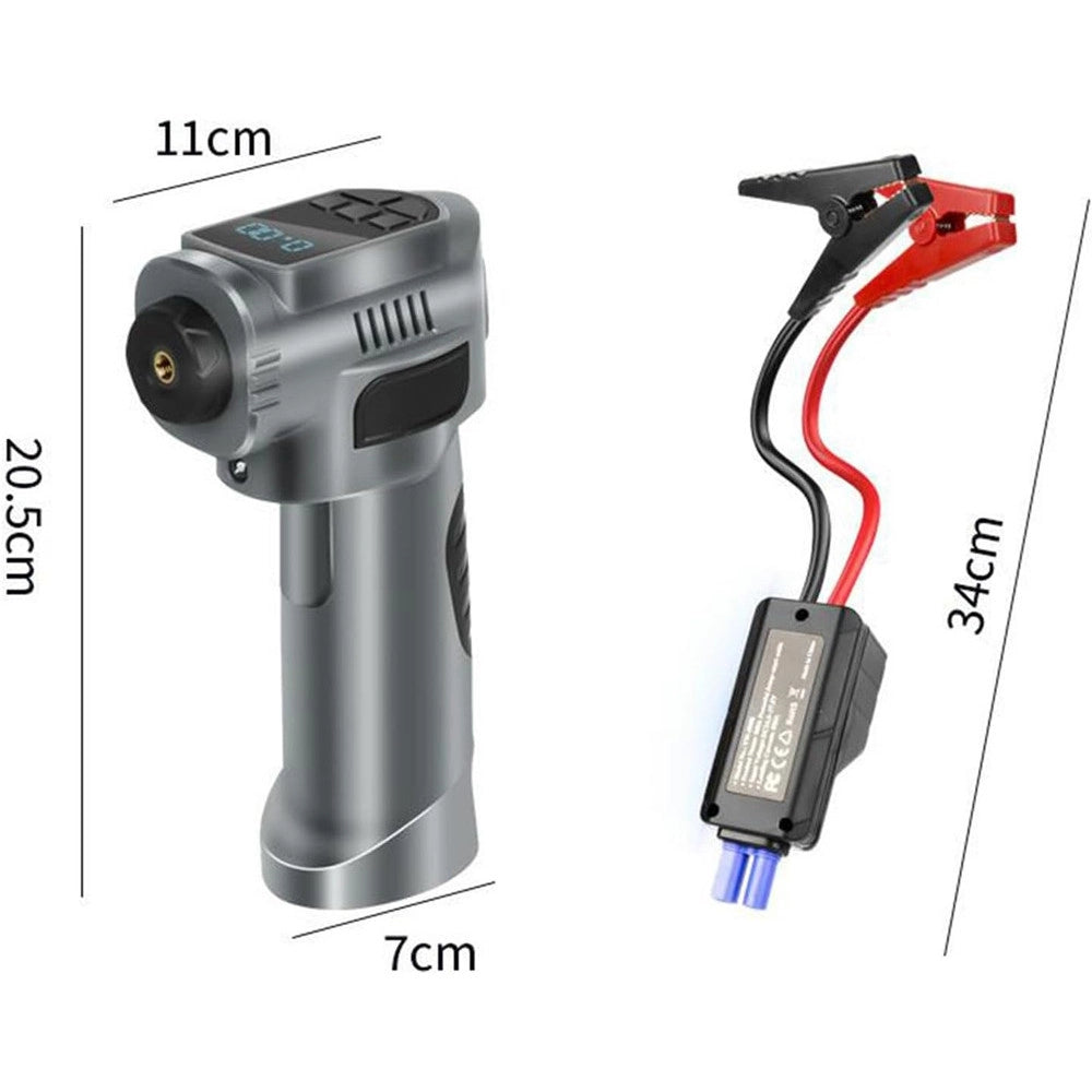 Trade Shop - Compressore D'aria Portatile Pompa Elettrica Wireless 4in1 8000mah Con Luce Emergenza Auto -