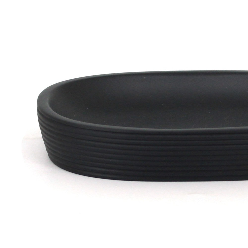 Portasapone nero in poliresina - Serie Elegant