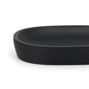 Portasapone nero in poliresina - Serie Elegant