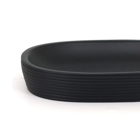 Portasapone nero in poliresina - Serie Elegant