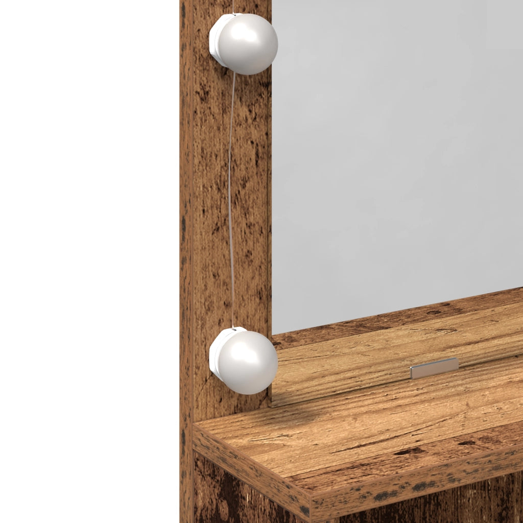 vidaXL Tavolo da Trucco con cassetto Legno vecchio 80 x 41 x 134.5 cm
