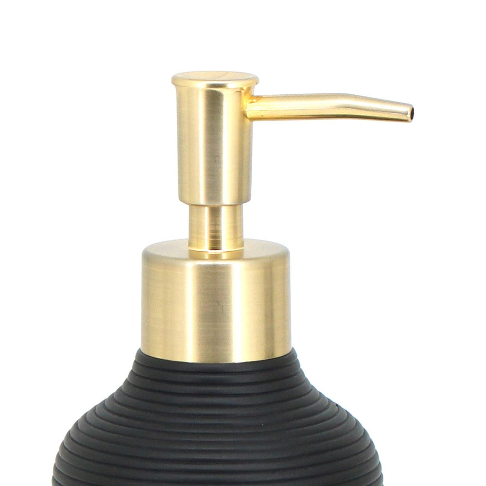 Dispenser nero e oro in poliresina - Serie Elegant