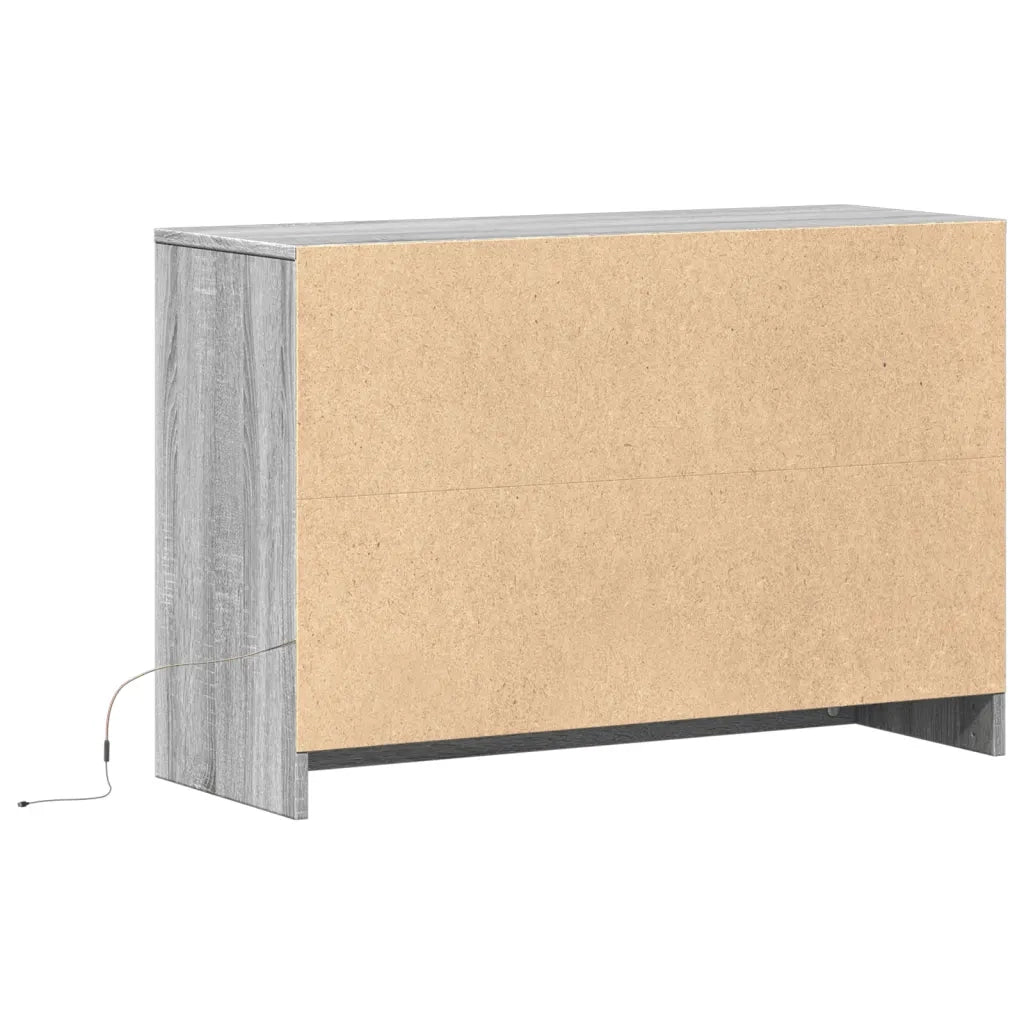 Mobile Porta TV con LED Grigio Sonoma 91x34x61 cm in Truciolato 852185