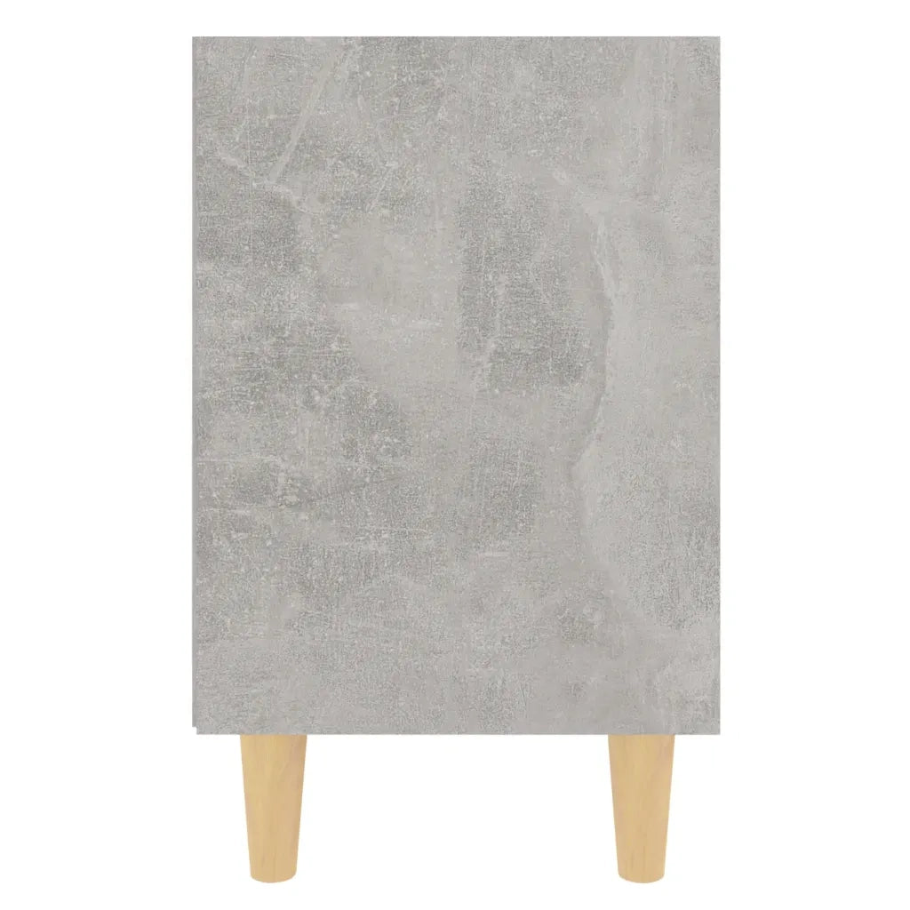 Comodini Gambe in Legno Massello 2pz Grigio Cemento 40x30x50 cm 805788