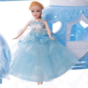 Bambola Principessa dei Ghiacchi Con Carrozza Cavallo e Accessori Gioco Bambini
