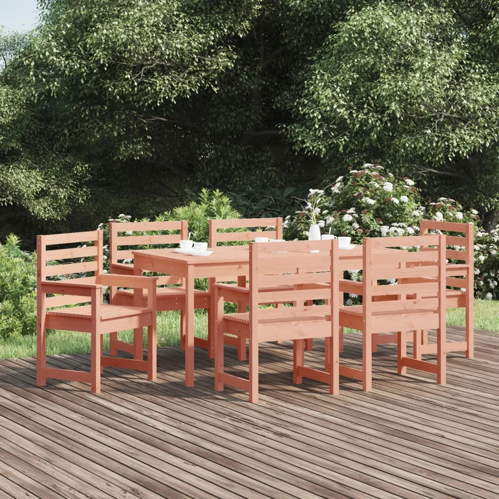 Set da Pranzo per Giardino 7 pz in Legno Massello di Douglas