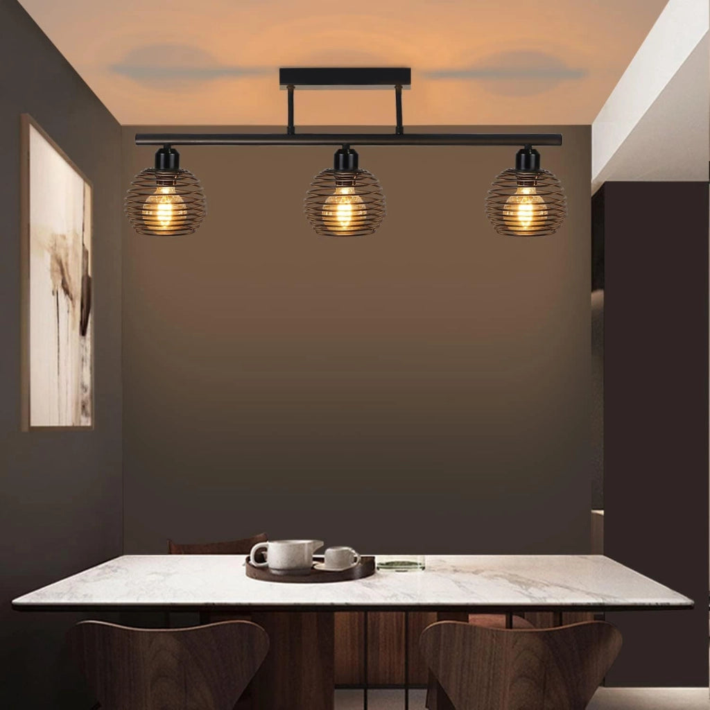 ZMH Lampada da soffitto retrò tre luci E27 soggiorno senza lampadine