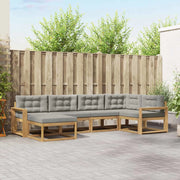 Set di divani da esterno 5 pcs Bianco e Grigio Chiaro