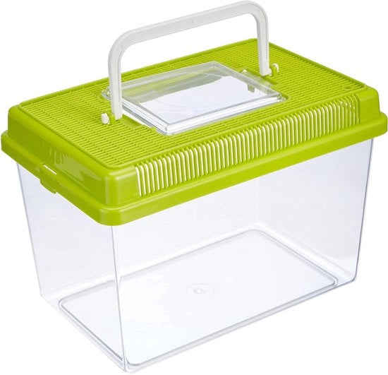 Terrario in Plastica per Piccoli Animali - 2,5 L - Verde - Medio - 23,2 x 15,3 h 16,6 cm