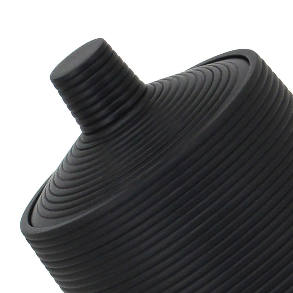 Barattolo nero porta cotone con coperchio - Serie Elegant