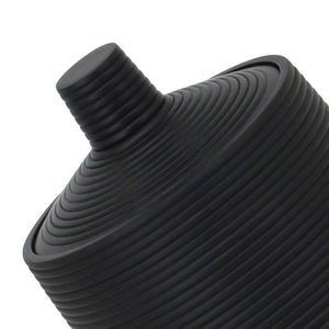 Barattolo nero porta cotone con coperchio - Serie Elegant