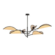 Lampadario Emibig VENE 6 6xE14 nero rattan dimmerabile