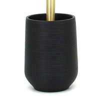 Porta scopino d'appoggio nero e oro in poliresina - Serie Elegant