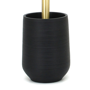 Porta scopino d'appoggio nero e oro in poliresina - Serie Elegant