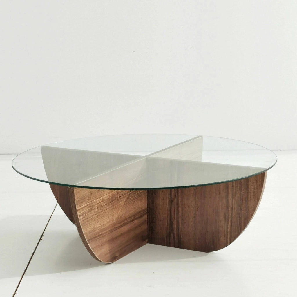Jolanda, Tavolino da Salotto Portariviste, 90x90x30h cm Marrone Noce