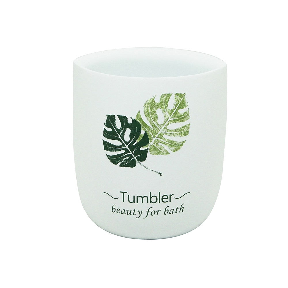 Bicchiere porta spazzolini in poliresina - Serie Leaf