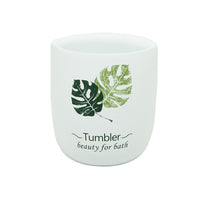 Bicchiere porta spazzolini in poliresina - Serie Leaf