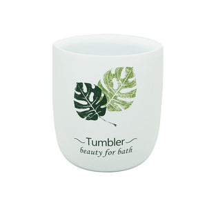 Bicchiere porta spazzolini in poliresina - Serie Leaf