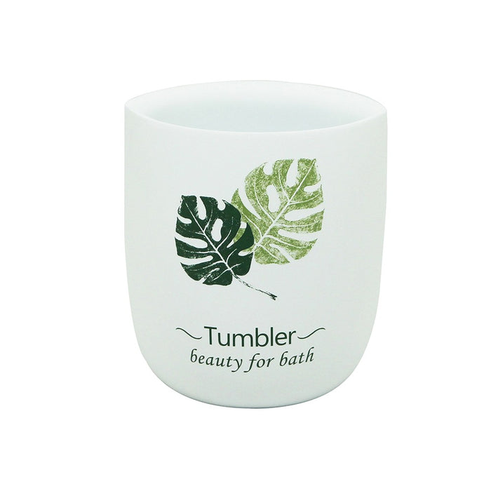 Bicchiere porta spazzolini in poliresina - Serie Leaf