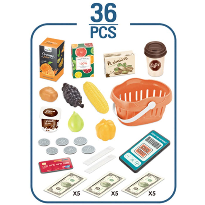 Registratore di Cassa Giocattolo Bambini Luci e Suoni con Scanner e Accessori