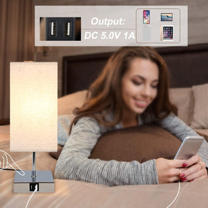 ZMH Lampada da tavolo vintage touch dimmerabile E27 LED USB ricarica intercambiabile per comodino camera letto