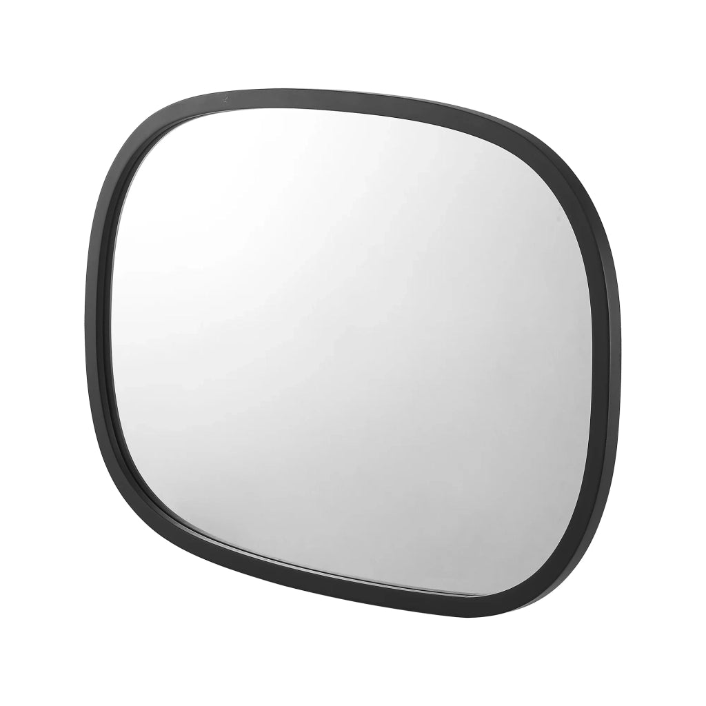 Specchio da parete ovale 70 x 50 cm nero opaco 03_0007896