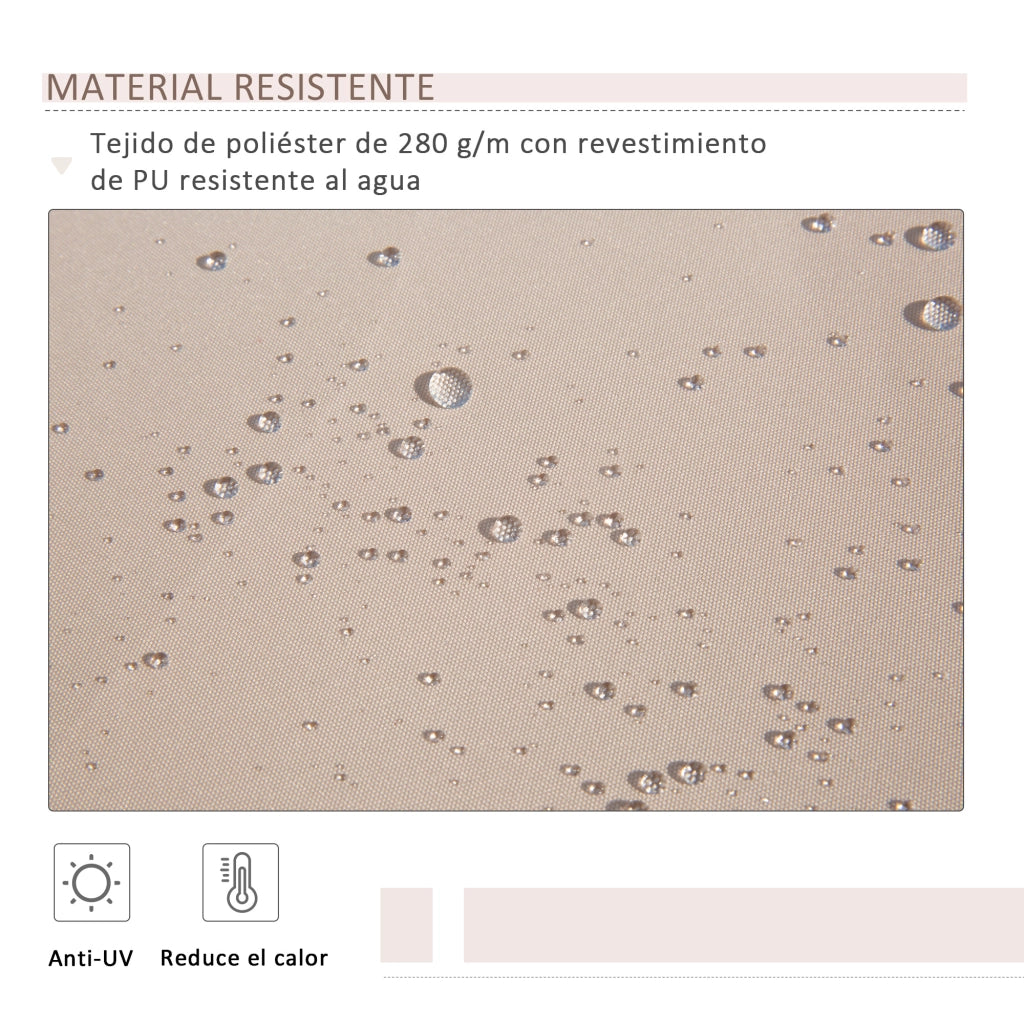 Toldo Manuale Retrattile per Giardino e Terrazzo ¨C zephmum ¨C 295x200 cm Beige Impermeabile Anti-UV