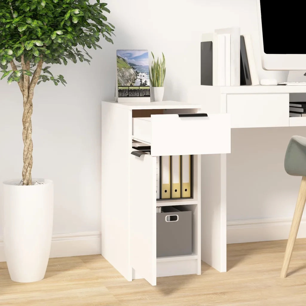 Armadietto da Scrivania Bianco 33,5x50x75 cm Legno Multistrato 811502
