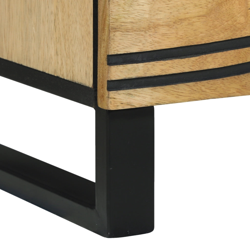 Mobile TV 100x33.5x46 cm in Legno Massello di Mango