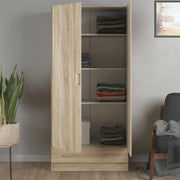 Armadio guardaroba a due ante e un Amylya, colore rovere, cm 79 x 35 x h171