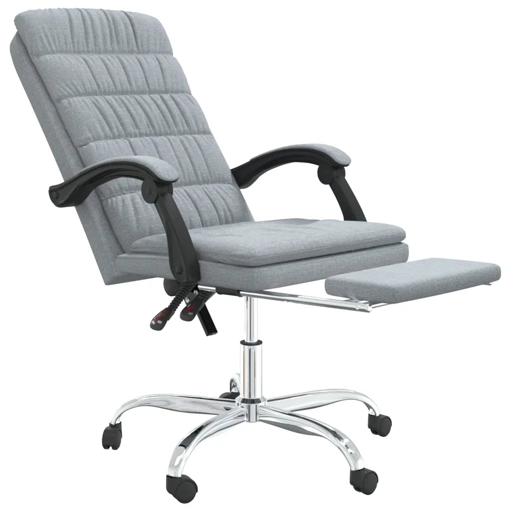 Poltrona da Ufficio Reclinabile Grigio Chiaro in Tessuto cod mxl 26119