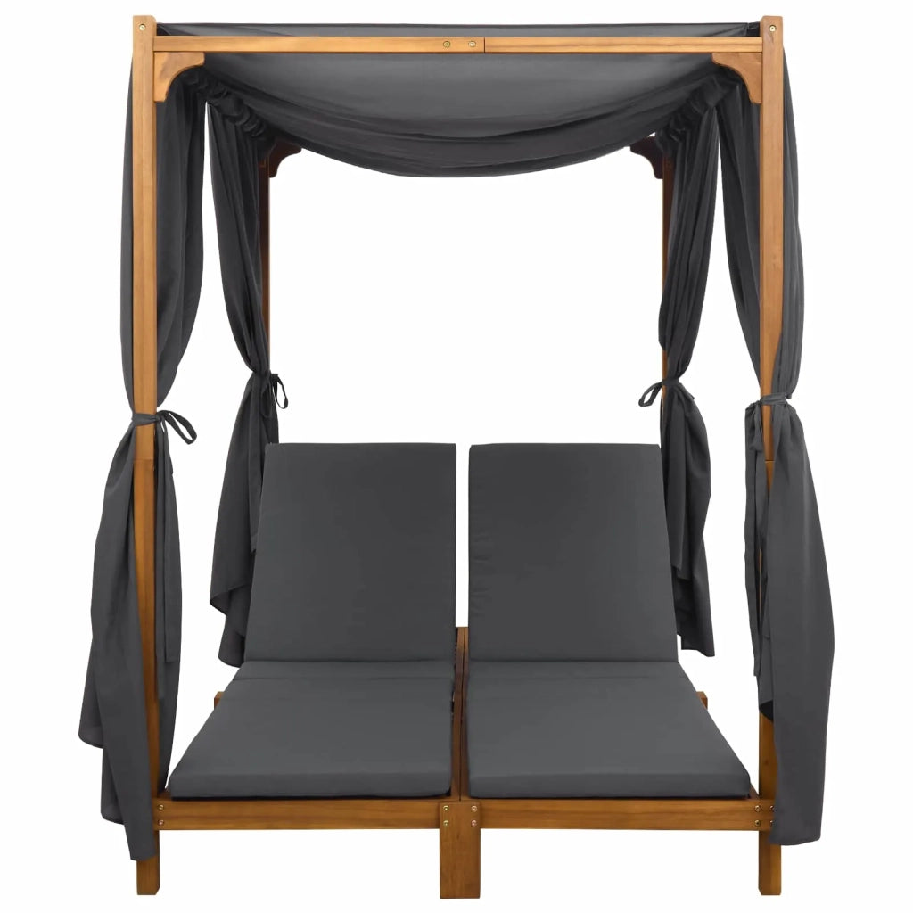 Dondolo a doppio posto con tenda e tende Grigio Scuro 3407795