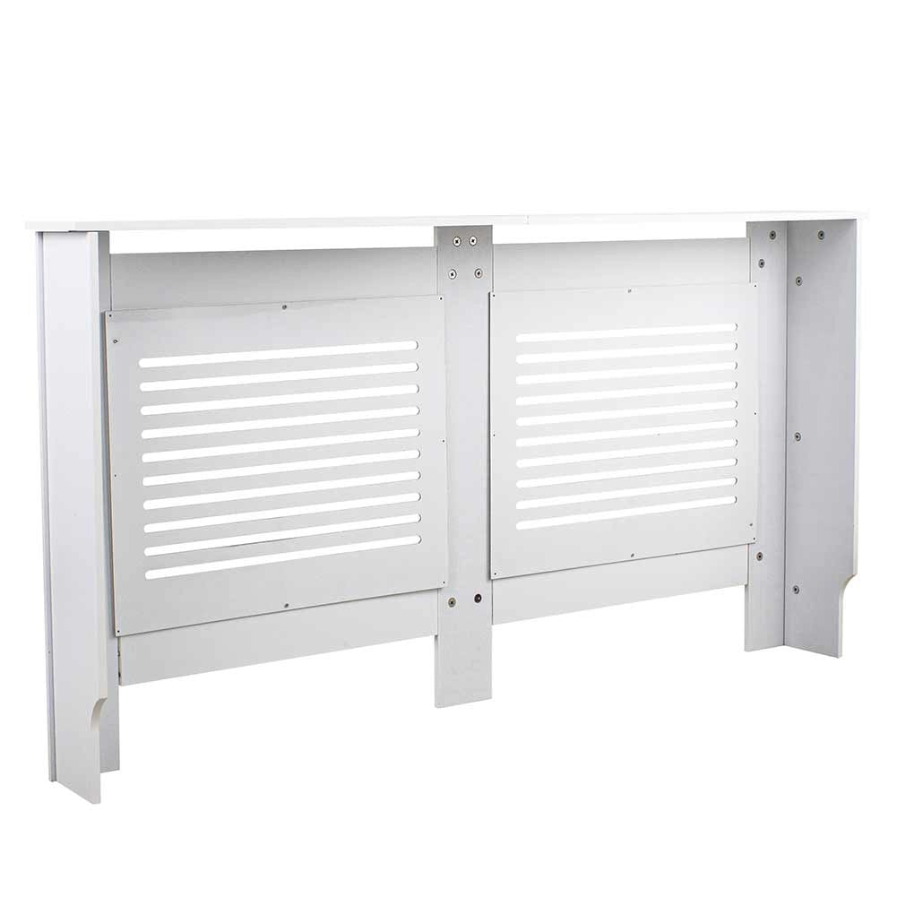 Copritermosifone in Legno MDF 152x19x82cm Copertura Radiatore Calorifero Bianco