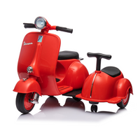Moto Elettrica Per Bambini Vespa Sidecar Small 6V-Rosso