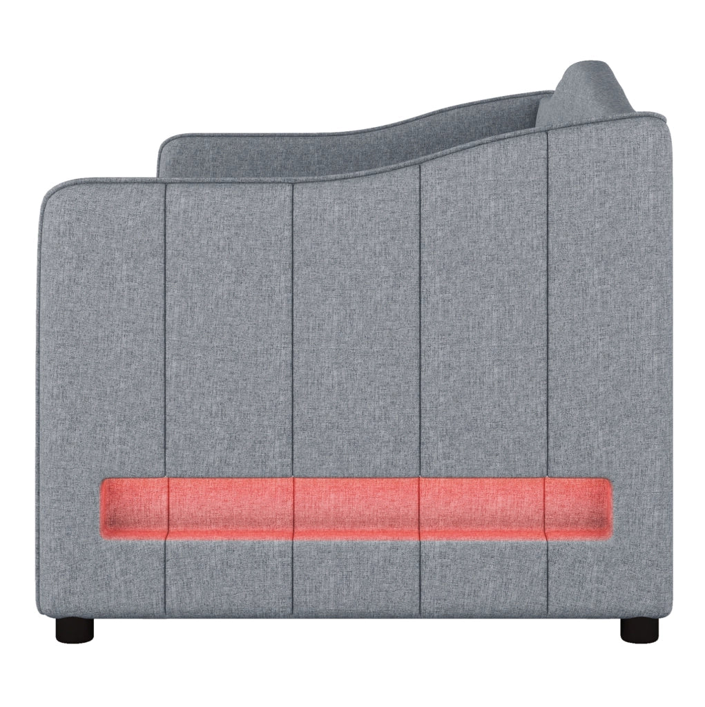 LETTO estraibile 90x200 cm in lino grigio