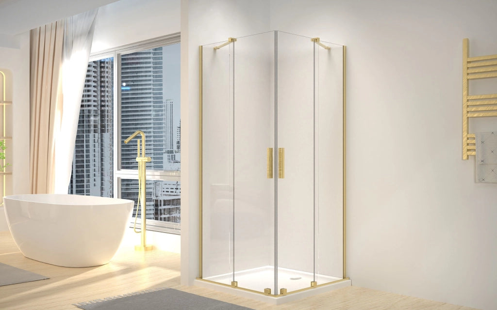 Cabina Doccia Rea Montana Double Gold Brush 80x80