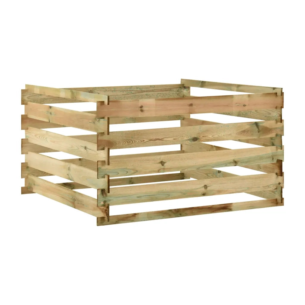 Compostiera da Giardino a Doghe 120x120x70cm in Pino Impregnato cod mxl 53353