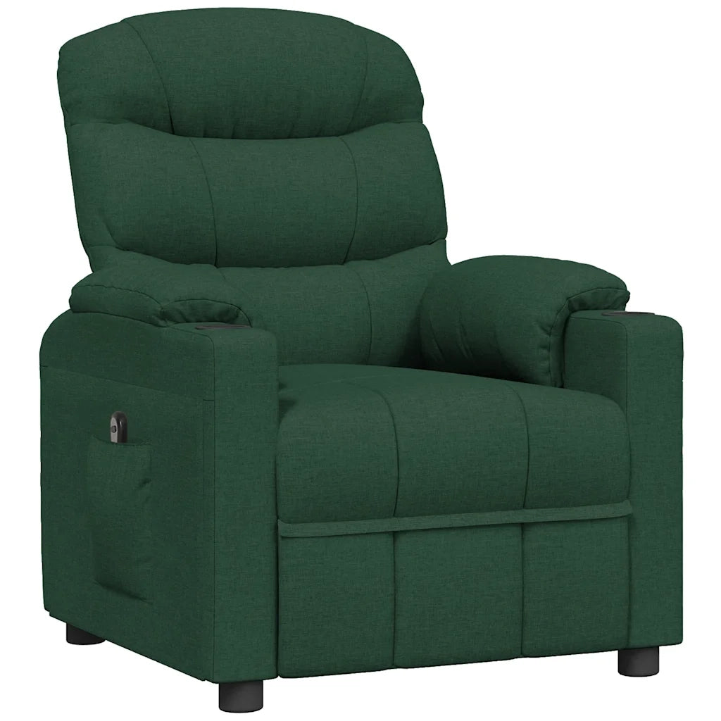Poltrona Elettrica Reclinabile Verde Scuro in Tessuto
