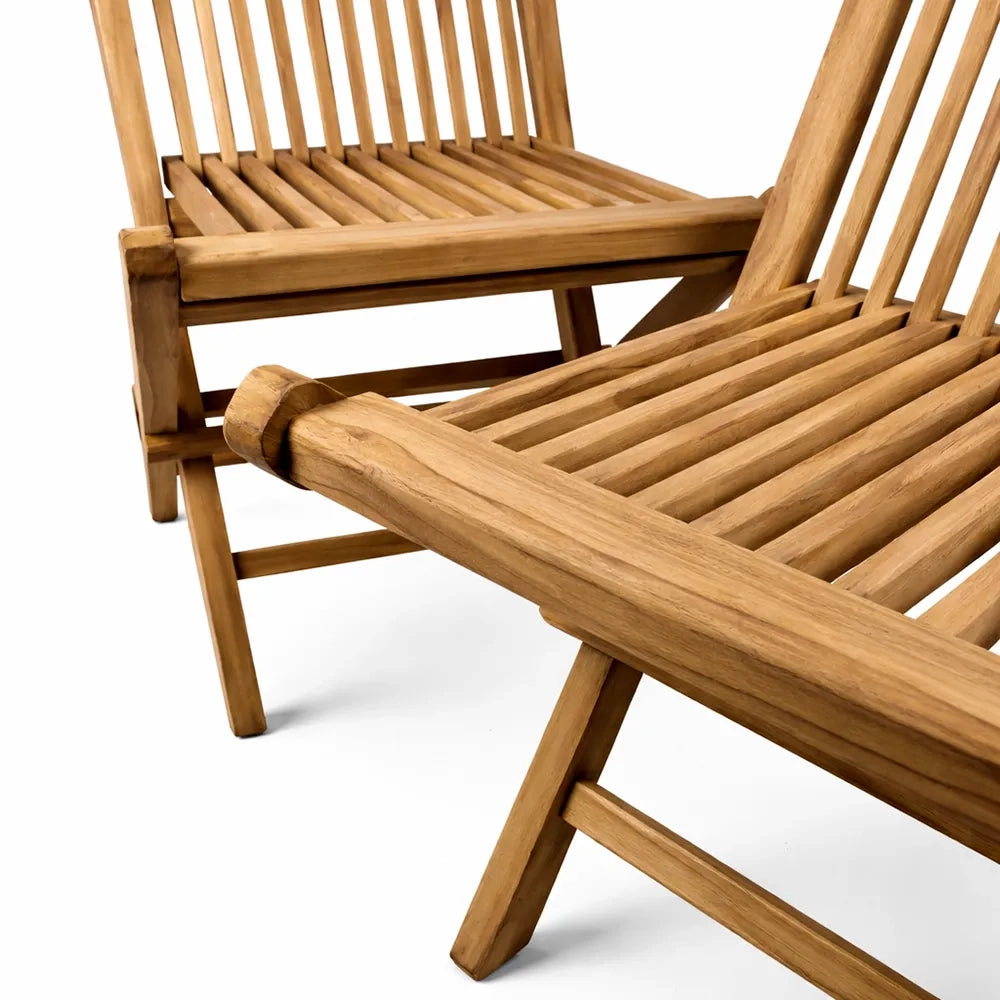 Set di 2 Sedie Pieghevoli in Teak – Pinta