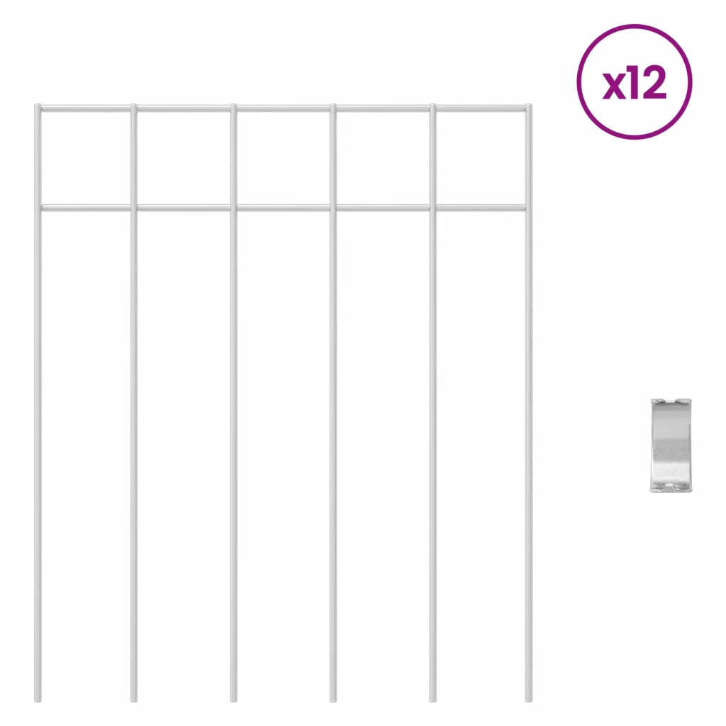 Pannello di Recinzione da Giardino 12 pcs Acciaio zincato 42042943